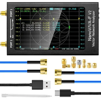 Вектор мрежов анализатор NanoVNA-F V2 50 khz-3 Ghz Антена Анализатор HF VHF UHF VNA 4,3 инча с 5000 mah